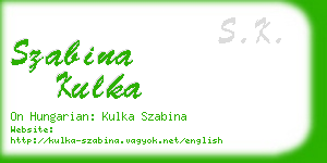 szabina kulka business card